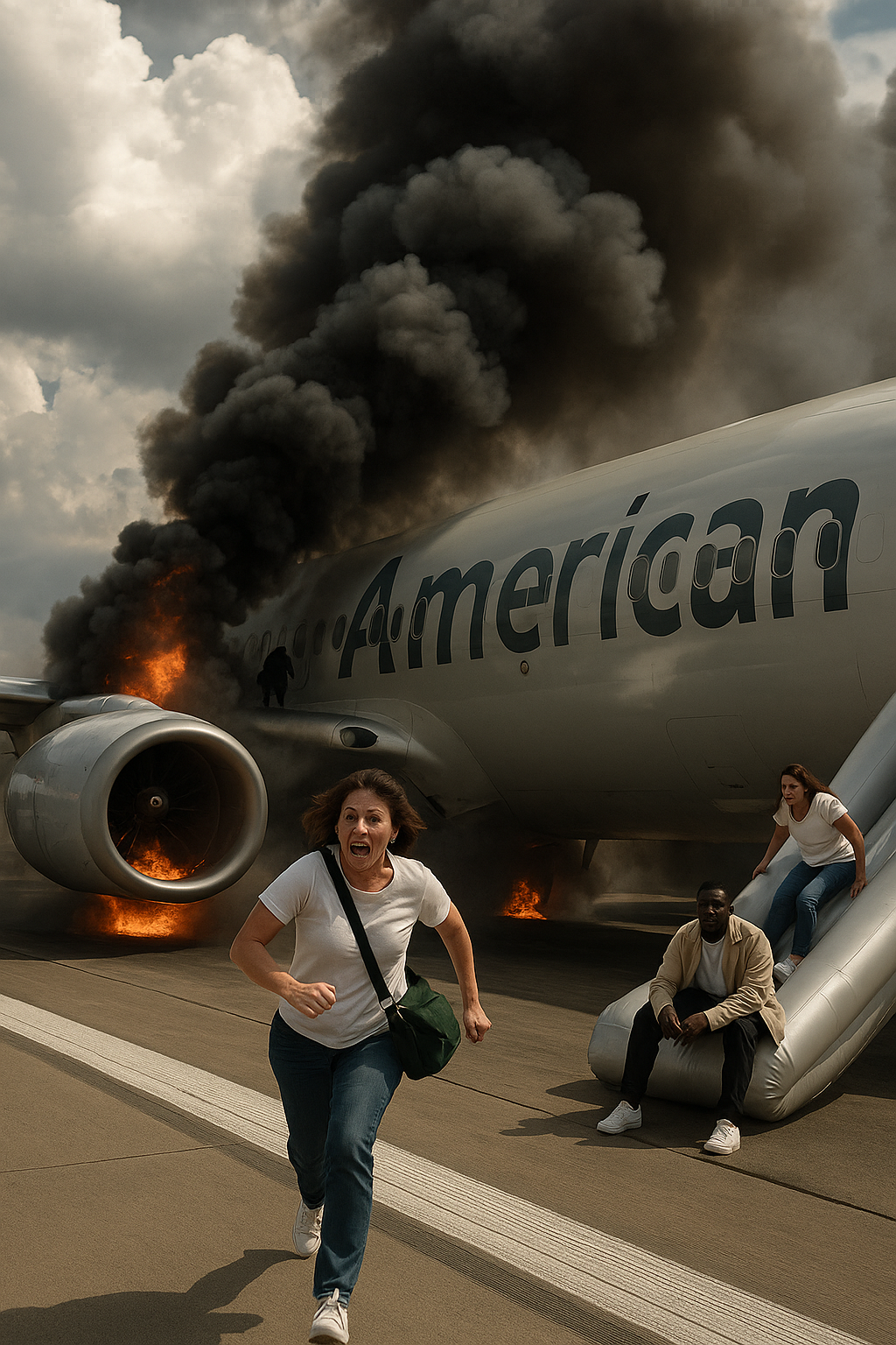 🔥 Panic at Denver Airport as American Airlines Flight Wheel Catches Fire Mid-Takeoff