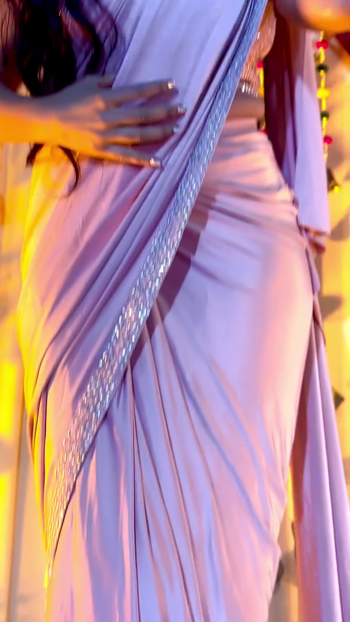 Peachy Peach Drape Ruffle Saree ? A Contemporary Twist on Timeless Elegance - Image 2