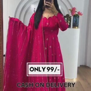 Anarkali Kurta with Trousers & Dupatta