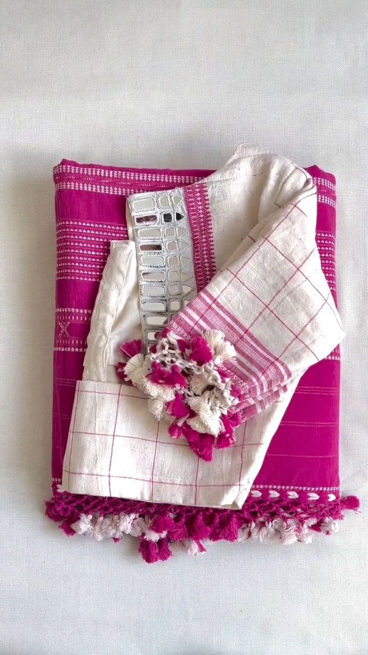 Multicolor Kutch Bhujodi Weave Handloom Cotton Stole