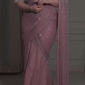 Designer Sequin Work Georgette Saree with Blouse