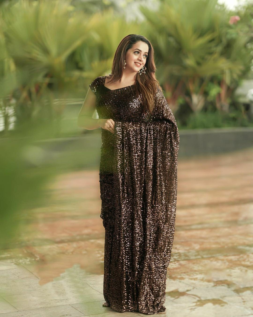 Black Color Sequence Embroidery Work Beautiful Georgette Saree - Image 2