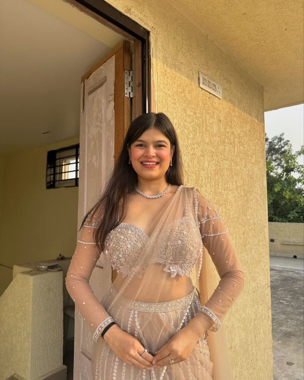 Silver Color Butterfly Net Beautiful Embroidered Lehenga Choli - Image 2