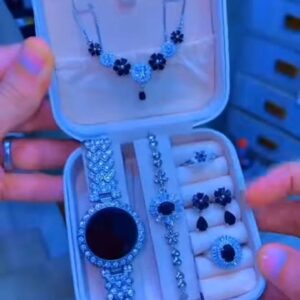 Black Stone Diamond Finish Complete Jewelry Gift Set