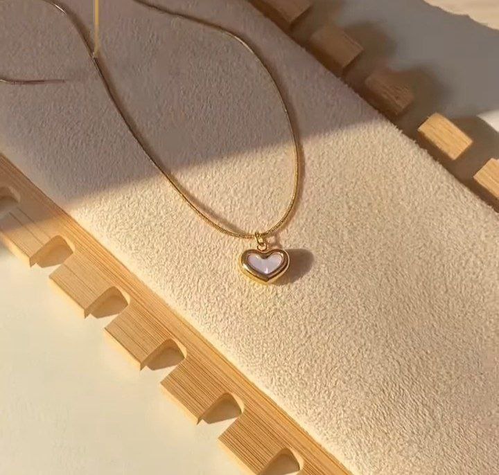 Heart Pendant Necklace with Minimal Chain - Image 3