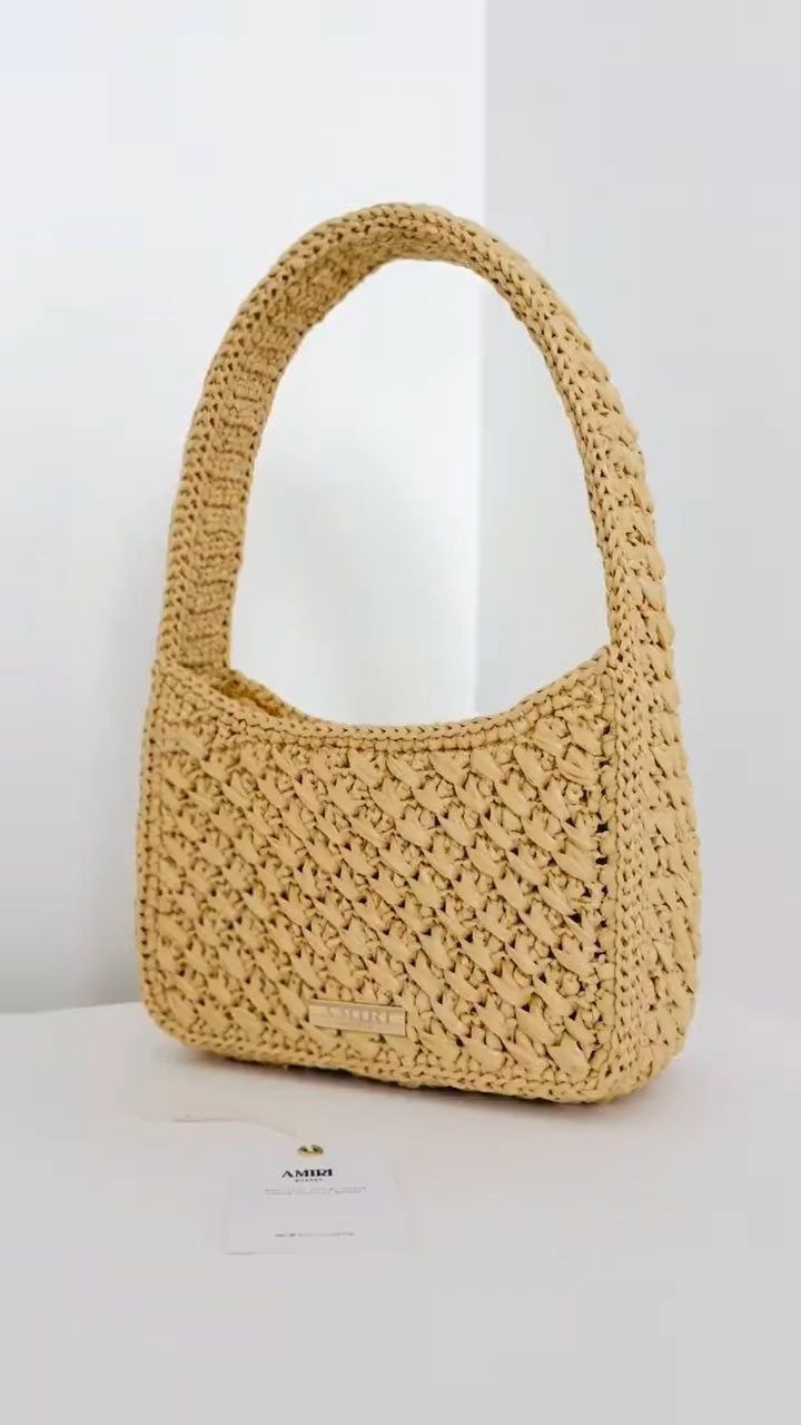 Woven Natural Straw Shoulder Bag - Image 5