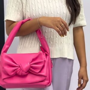 Soft Bow Detail Shoulder Bag
