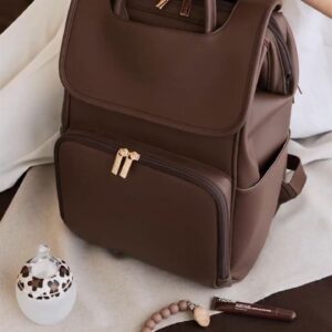 Multi-Purpose Brown Backpack with Top Handle