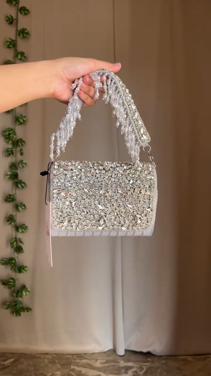 Pearl Embellished Circular Clutch Bag - Image 3