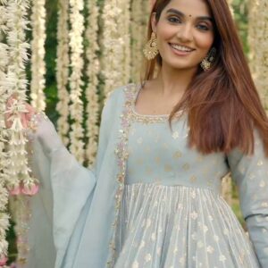 Designer Party Wear Light Green Anarkali Suit