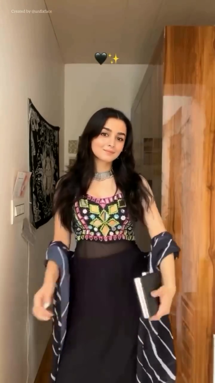 Black Mirror Work Embroidered Crop Top Lehenga Set with Dupatta