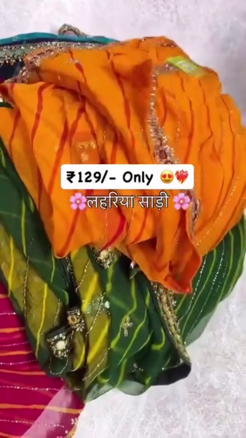 Traditional Rajasthani Leheriya Saree with Gota Border