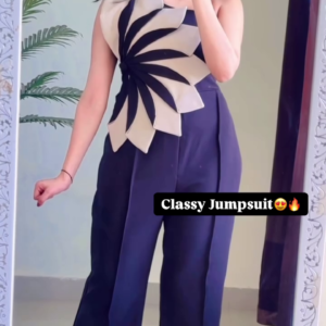 Designer One-Shoulder 3D Applique Jumpsuit ? Premium Western Wear