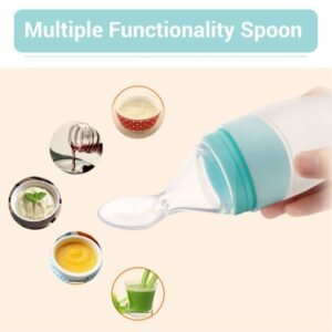 Baby Feeding Bottle with Soft Silicone Spoon Dispenser