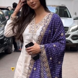 White Color Embroidery With Sequence Work Salwar Suit