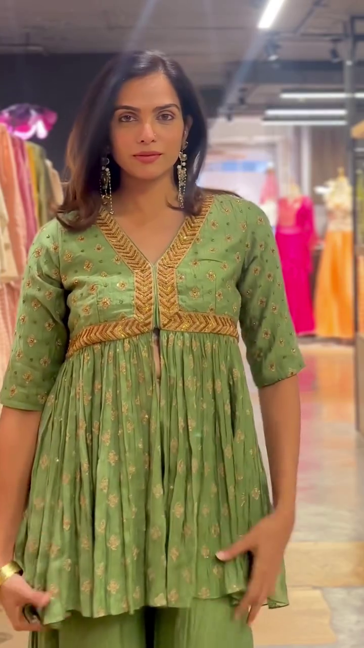 Cream & Pink Festive Sharara Set - Image 4