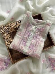 Elegant Chikankari Kurta with Mirror Work